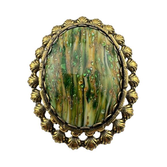 Jewelry - Beautiful Original by Robert Green Glass Brooch 1950s